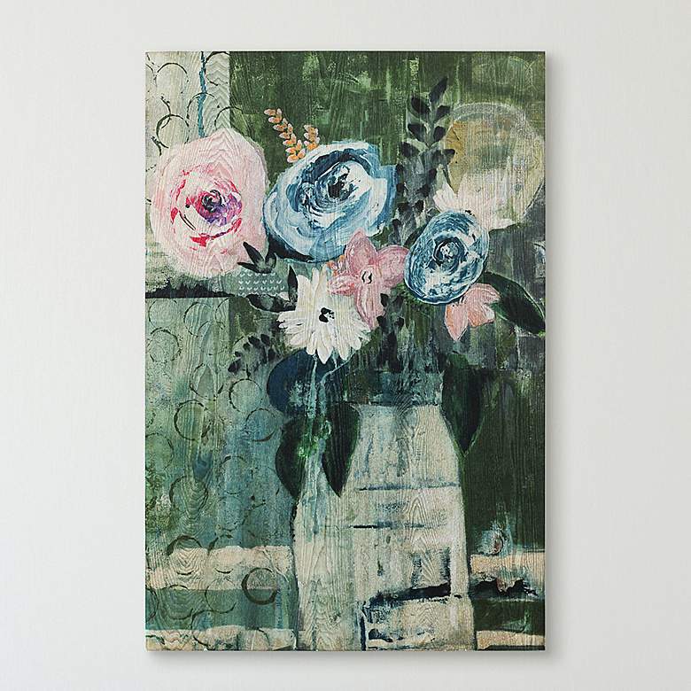 Image 1 Floral Circle 36 inch High Giclee Printed Wood Wall Art