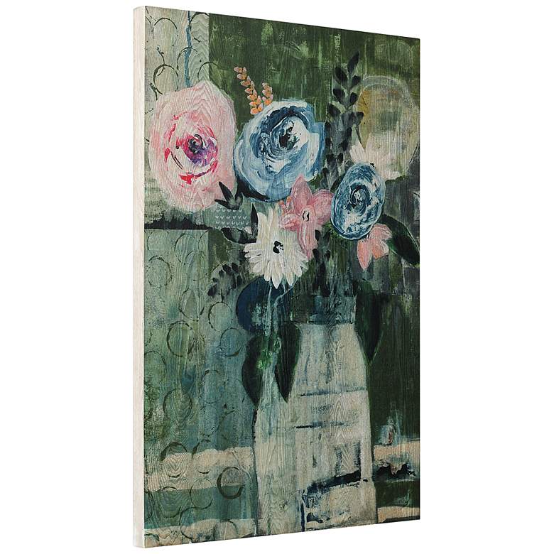 Image 3 Floral Circle 36" High Giclee Printed Wood Wall Art more views