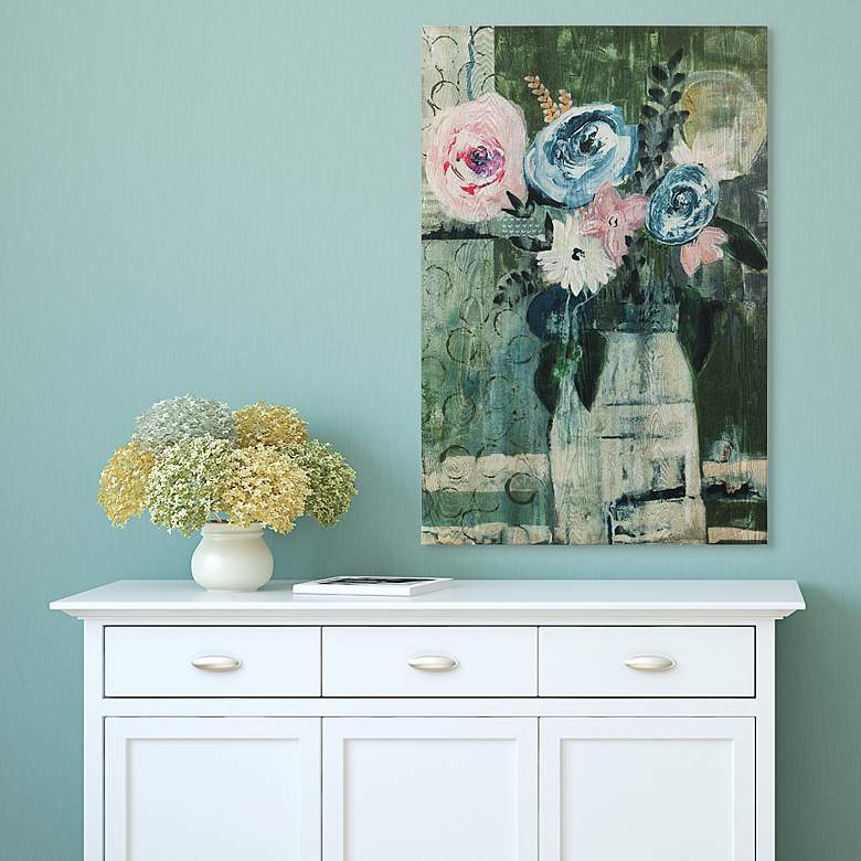Image 5 Floral Circle 36" High Giclee Printed Wood Wall Art more views
