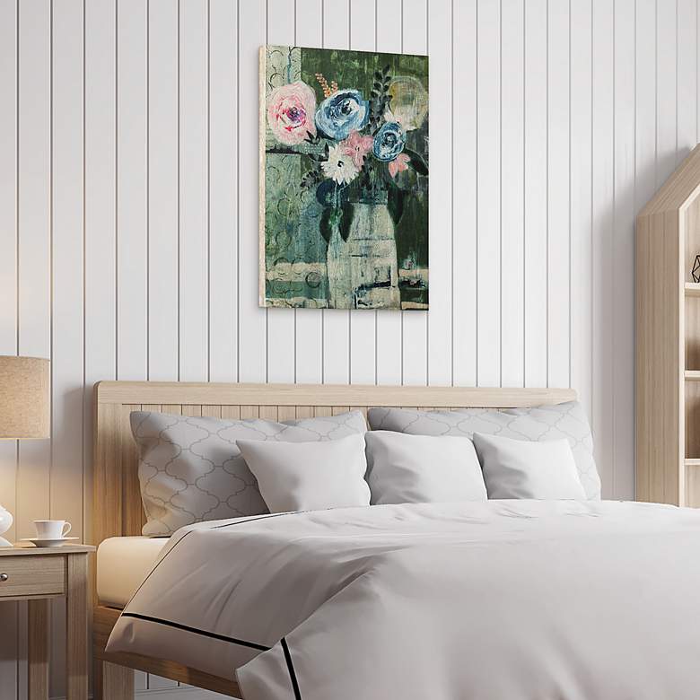 Image 6 Floral Circle 36" High Giclee Printed Wood Wall Art more views