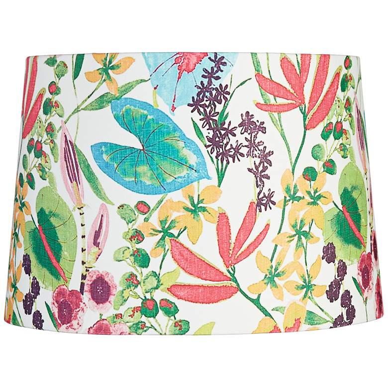 Image 1 Floral Color Drum Lamp Shade 14x16x11 (Spider)