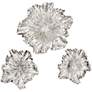 Floral Distressed Silver Wall Art Set of 3