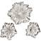 Floral Distressed Silver Wall Art Set of 3