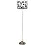 Floral Fern Brushed Nickel Pull Chain Floor Lamp