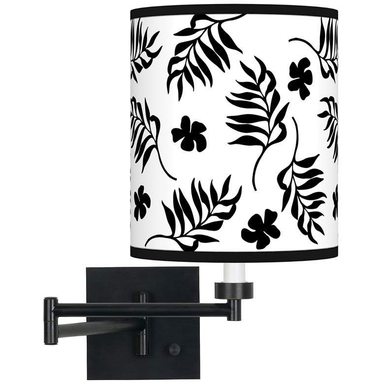 Image 1 Floral Fern Espresso Bronze Swing Arm Wall Lamp