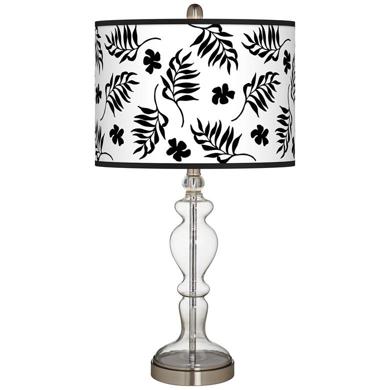 Image 1 Floral Fern Giclee Apothecary Clear Glass Table Lamp