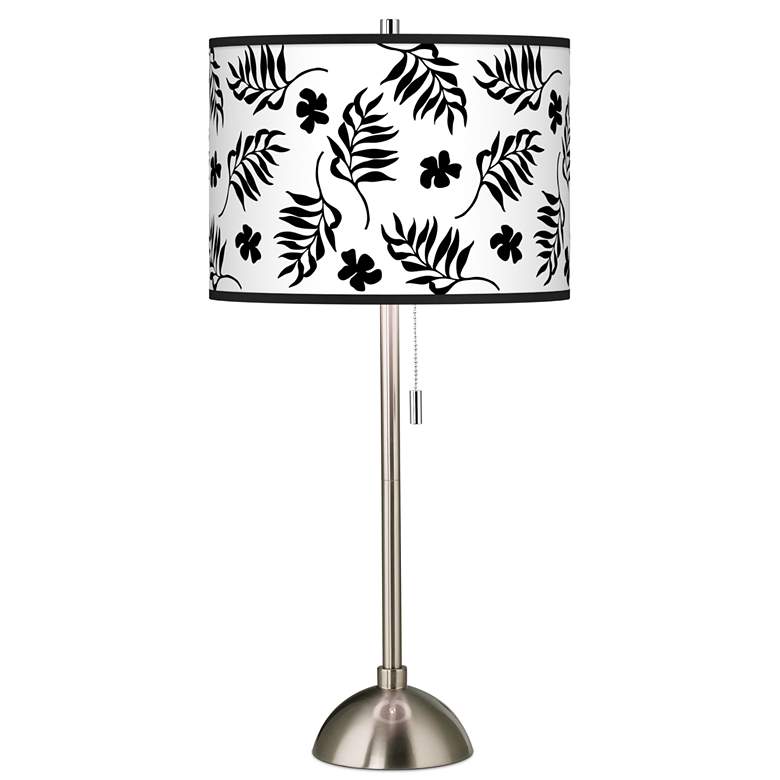 Image 1 Floral Fern Giclee Brushed Nickel Table Lamp