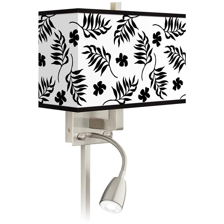 Image 1 Floral Fern Giclee Glow LED Reading Light Plug-In Sconce