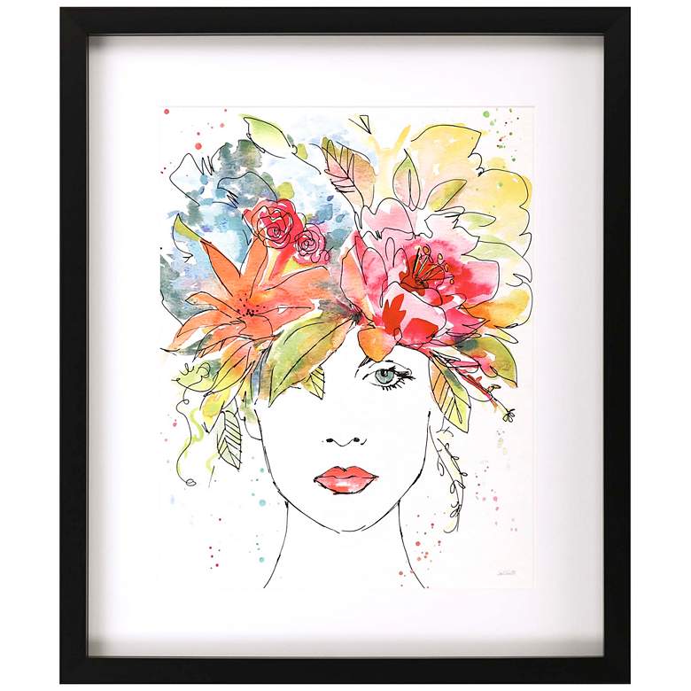 Image 1 Floral Figure I 39 inch High Framed Shadow Box Giclee Wall Art