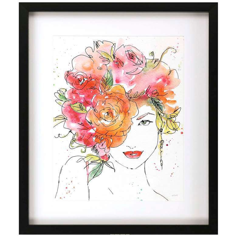 Image 1 Floral Figure II 39 inch High Framed Shadow Box Giclee Wall Art