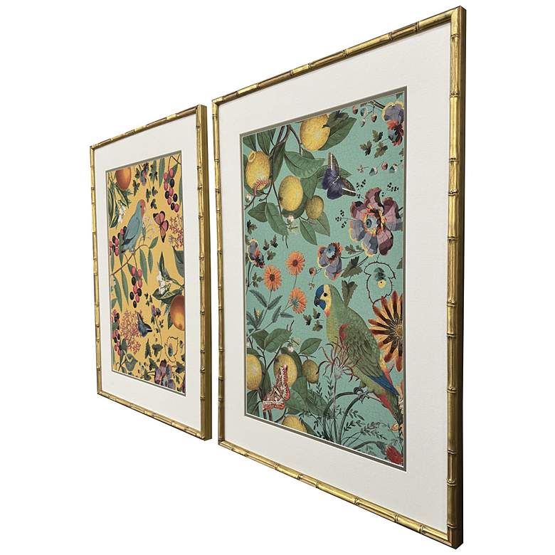 Image 2 Floral Fruit Garden 23"W x 31"H Framed Art Set of 2 more views