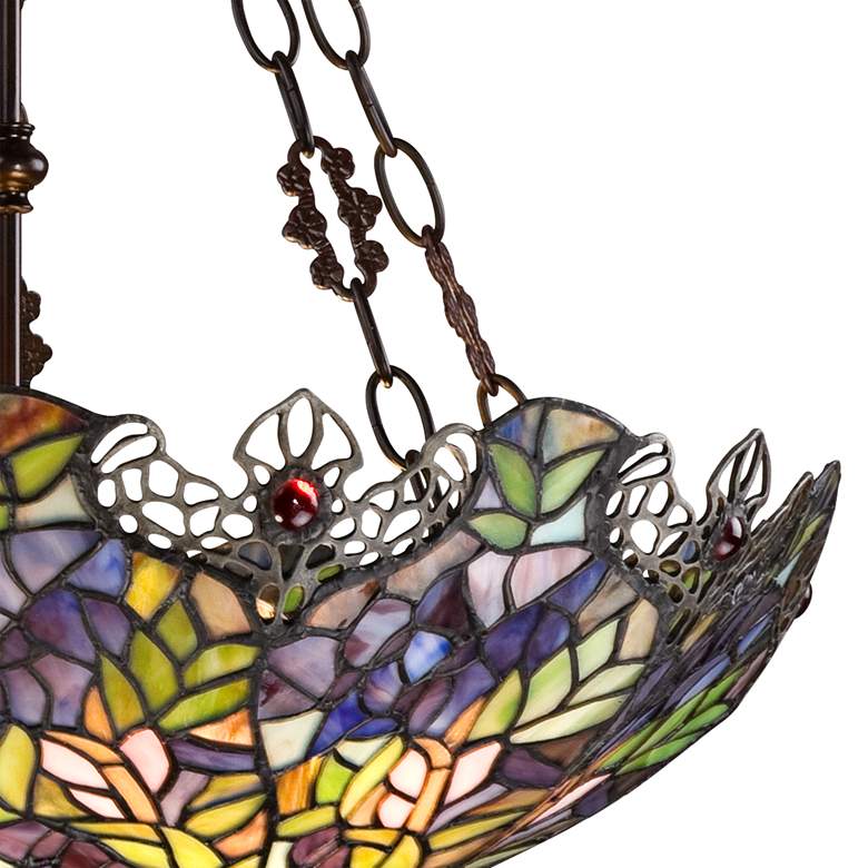 Floral Garden 3-Light Tiffany-Style Glass Bowl Pendant more views
