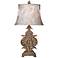 Floral Harmony Antique Silver Table Lamp