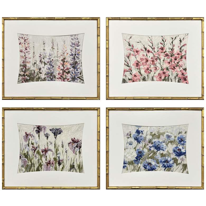 Image 1 Floral Haven 23"W x 19"H Framed Art Set of 4