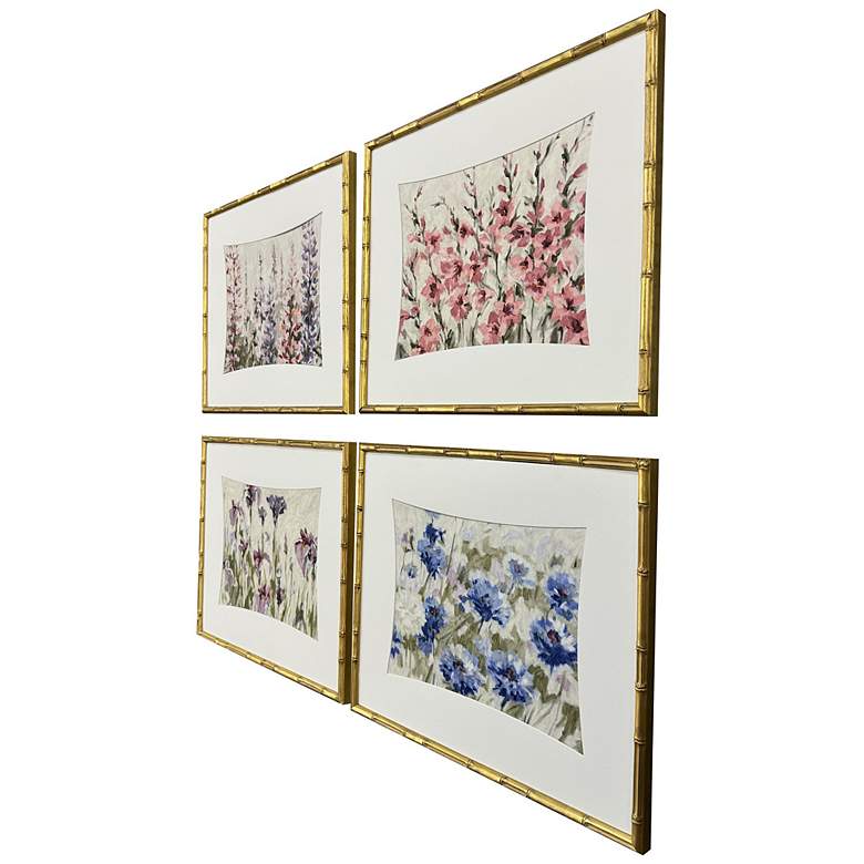Image 2 Floral Haven 23"W x 19"H Framed Art Set of 4 more views