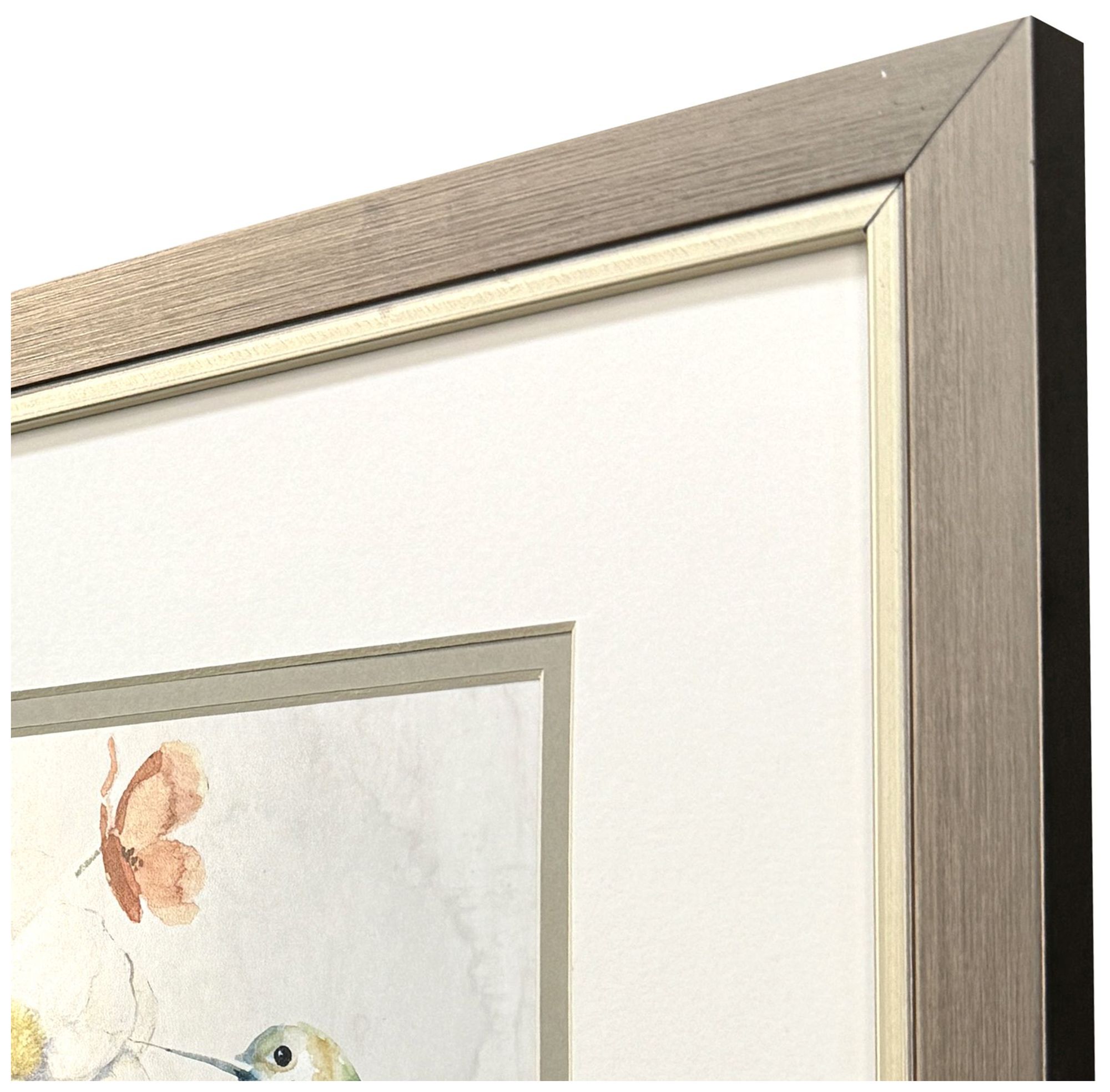 Image 3 Floral Hummingbird 11"W x 11"H Framed Art Set of 2 more views