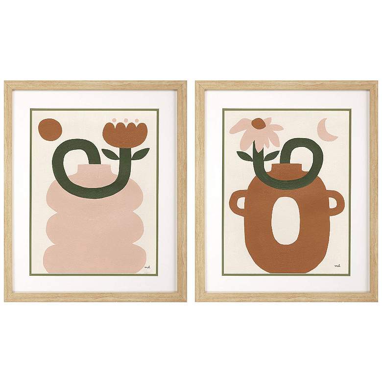 Image 1 Floral Joy 18"W x 22"H Framed Art Set of 2