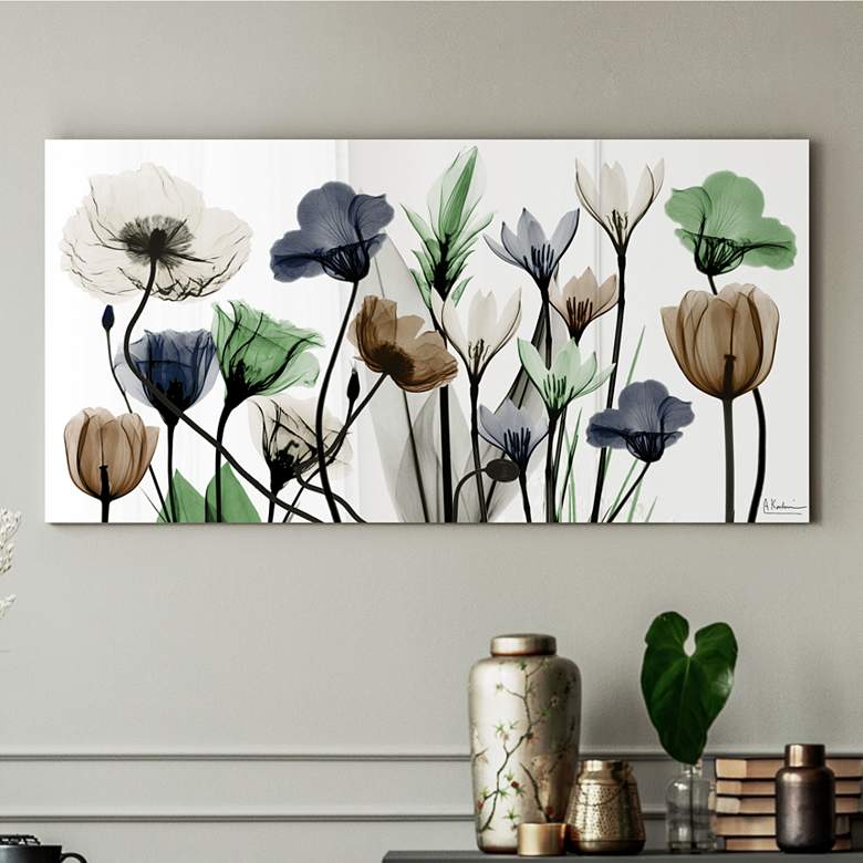 Image 1 Floral Landscape 48 inch Wide Tempered Glass Graphic Wall Art