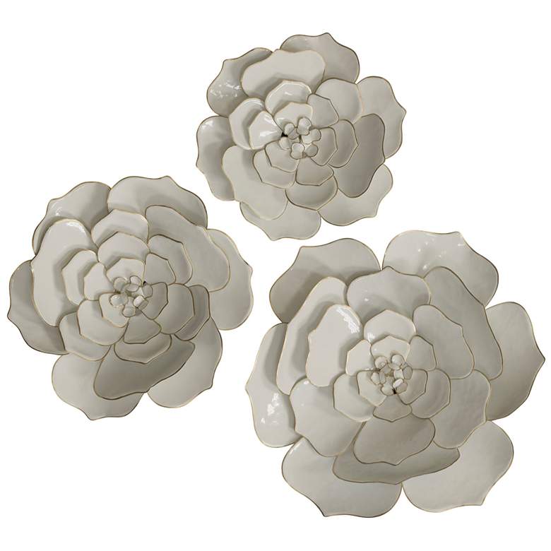 Image 1 Floral Metal Wall Art - 3-Piece Set