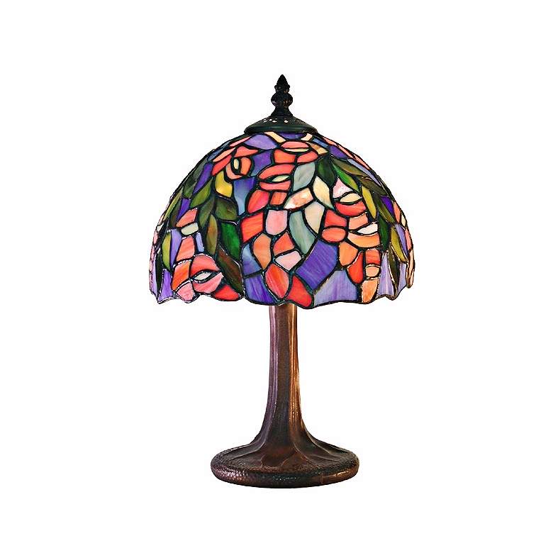 Image 1 Floral Motif Tiffany Style Table Lamp