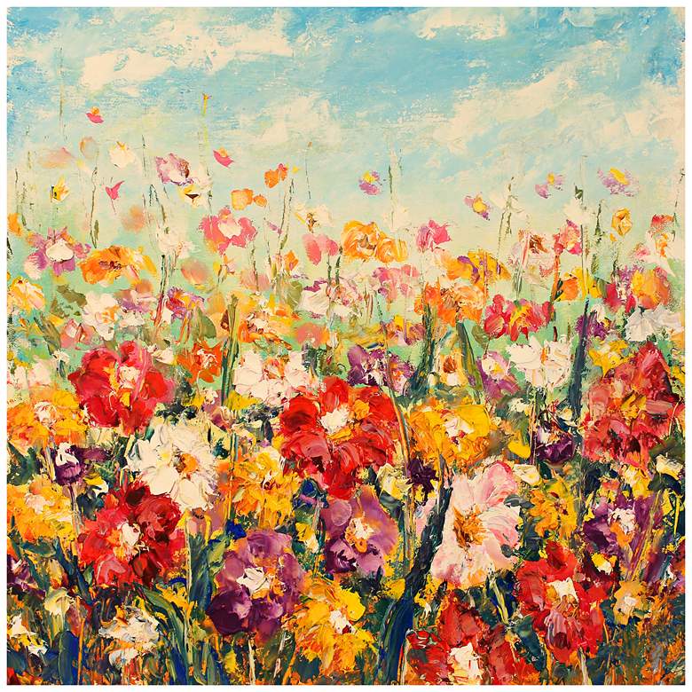 Image 1 Floral Palette 24 inch Square Indoor-Outdoor Giclee Wall Art