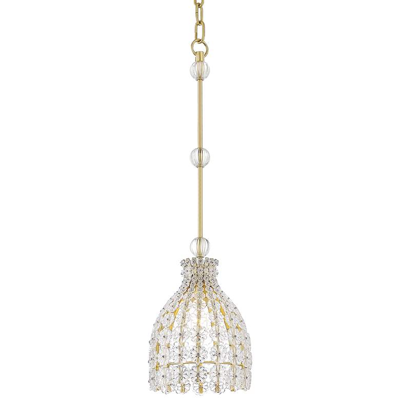 Image 1 Floral Park 7 1/2" Wide Aged Brass Mini Pendant Light