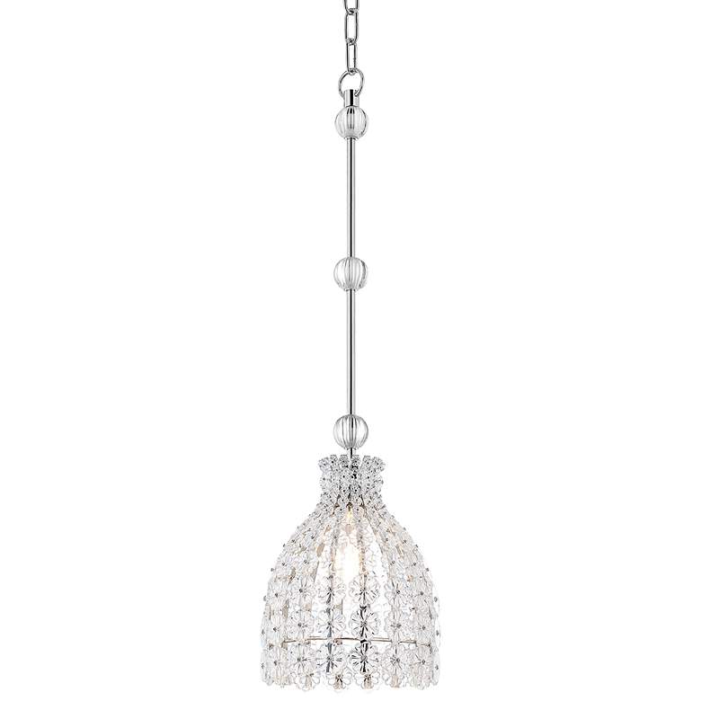 Image 1 Floral Park 7 1/2" Wide Polished Nickel Mini Pendant Light
