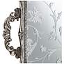 Floral Pattern 13" Wide Silver Mirrored Decorative Tray in scene