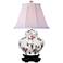 Floral Pattern 16"H Hand-Painted Porcelain Jar Table Lamp