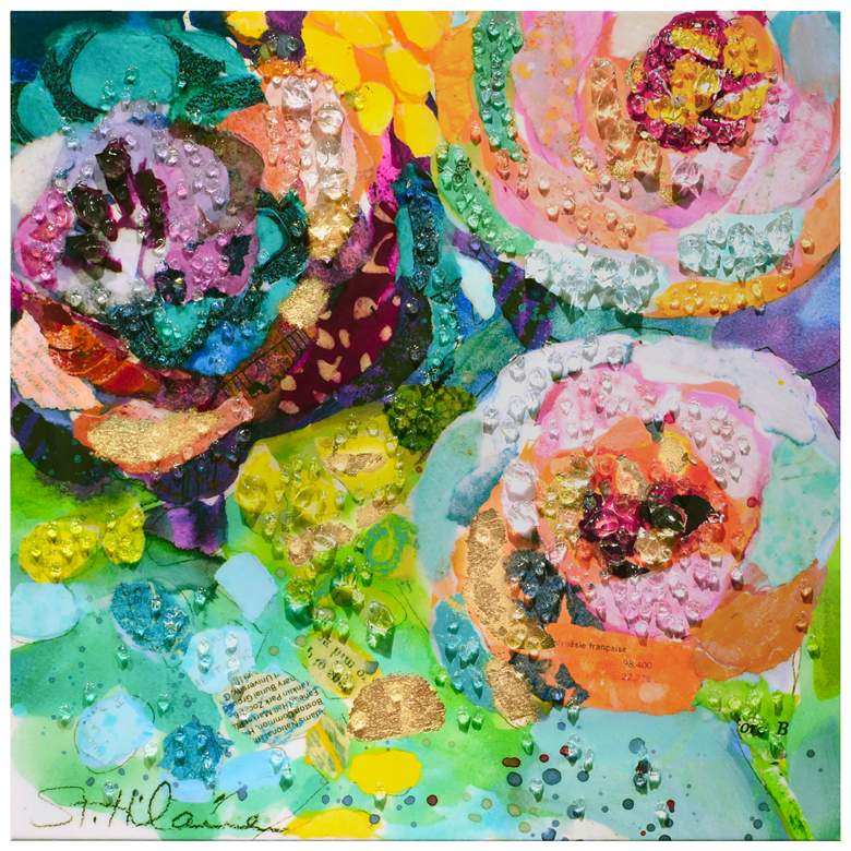 Image 1 Floral Radiance I Crystallus Epoxy Coated Wrapped Canvas Wall Art