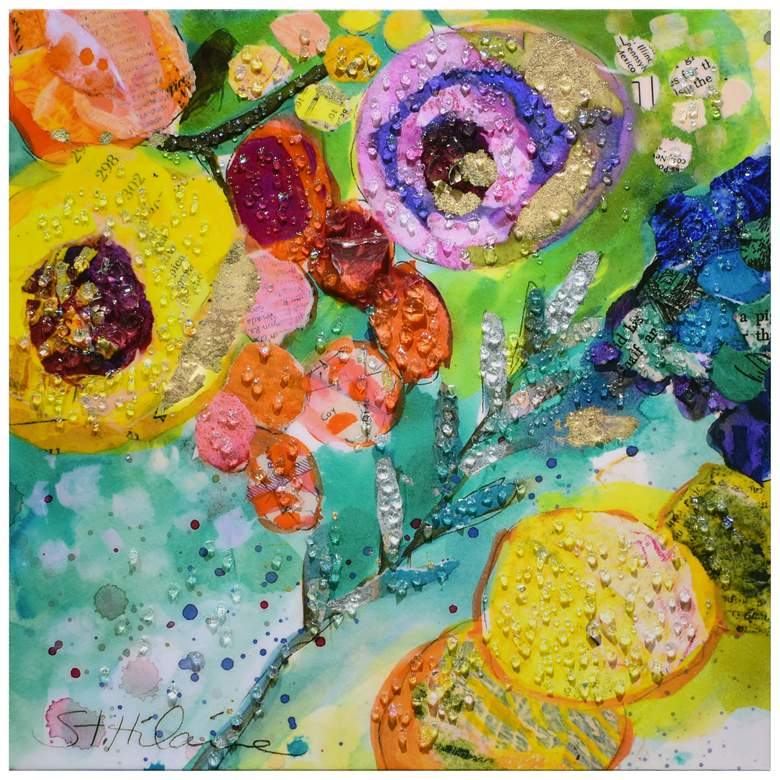 Image 1 Floral Radiance II Crystallus Epoxy Coated Wrapped Canvas Wall Art