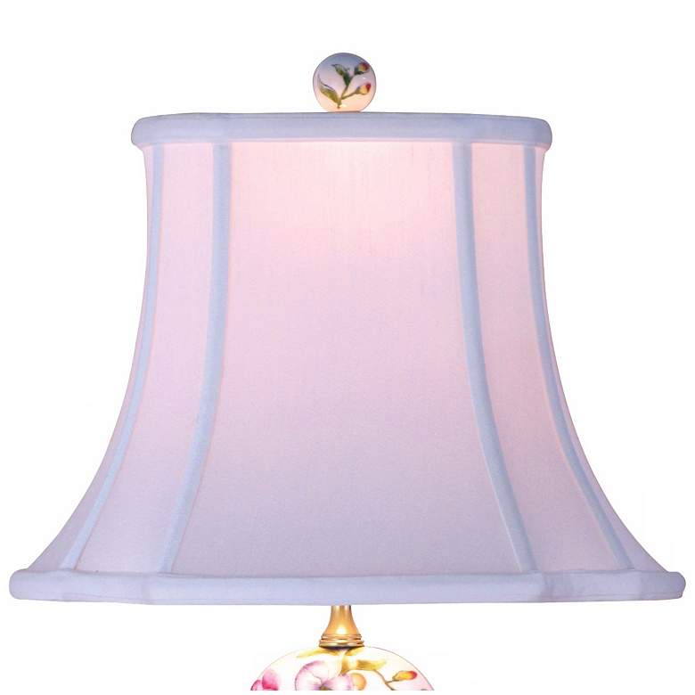 Image 3 Floral Scalloped White Porcelain 22" High Traditional Tea Jar Lamp more views