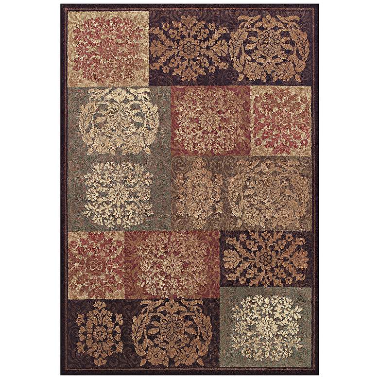 Image 1 Floral Seals 5&#39;3 inchx7&#39;7 inch Sable Area Rug