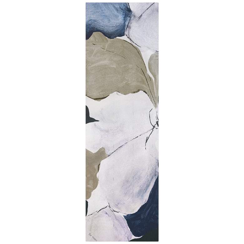 Image 1 Floral Serenity I" Flower on Silver Shagreen Wrapped Canvas Wall Art