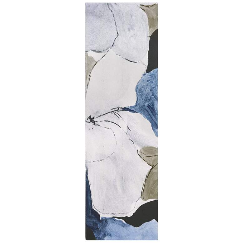 Image 1 Floral Serenity II" Flower on Silver Shagreen Wrapped Canvas Wall Art