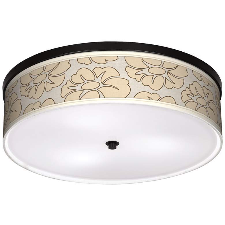 Image 1 Floral Silhouette 20 1/4 inch Wide CFL Bronze Ceiling Light