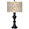 Floral Silhouette Giclee Glow Black Bronze Table Lamp