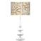 Floral Silhouette Giclee Paley White Table Lamp