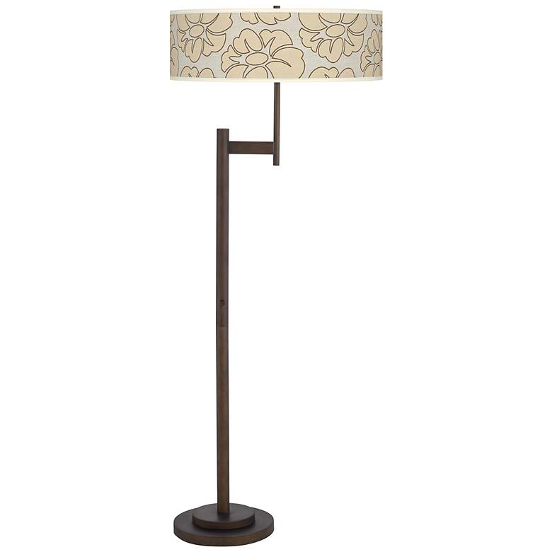 Image 1 Floral Silhouette Parker Light Blaster Bronze Floor Lamp