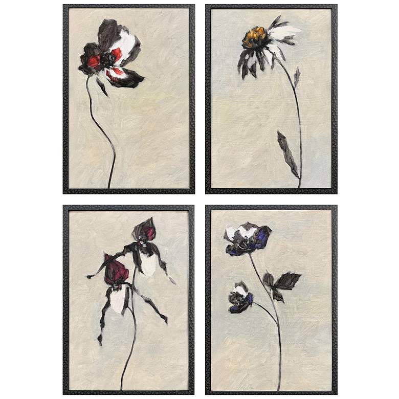 Image 2 Floral Sonnet 17"W x 25"H Framed Art - Set of 4