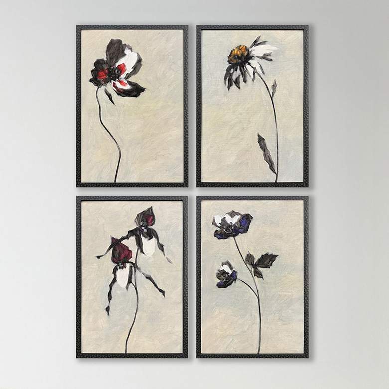 Image 1 Floral Sonnet 17"W x 25"H Framed Art - Set of 4