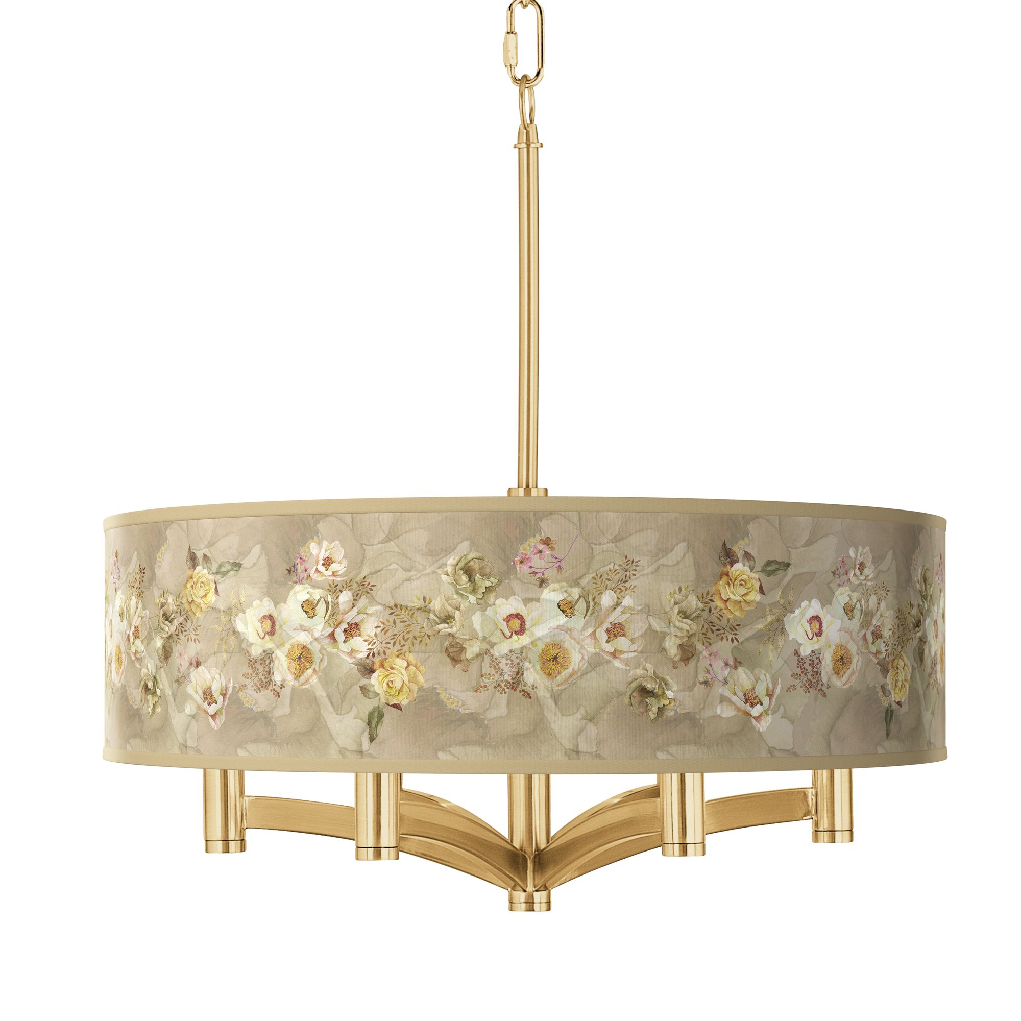 Image Floral Spray Ava 6-Light Gold Pendant Chandelier