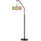 Floral Spray Bronze Downbridge Arc Floor Lamp