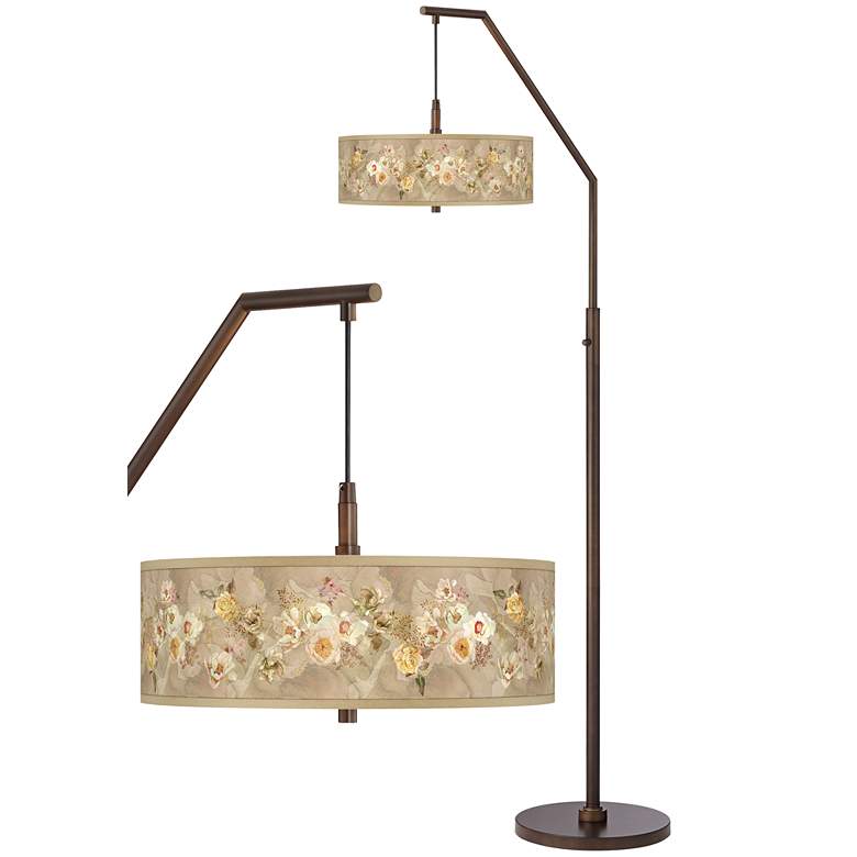 Image 1 Floral Spray Bronze Downbridge Arc Floor Lamp