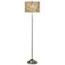 Floral Spray Brushed Nickel Pull Chain Floor Lamp