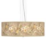 Floral Spray Giclee 24&quot; Wide 4-Light Pendant Chandelier
