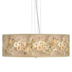 Floral Spray Giclee 24" Wide 4-Light Pendant Chandelier