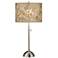 Floral Spray Giclee Brushed Nickel Table Lamp