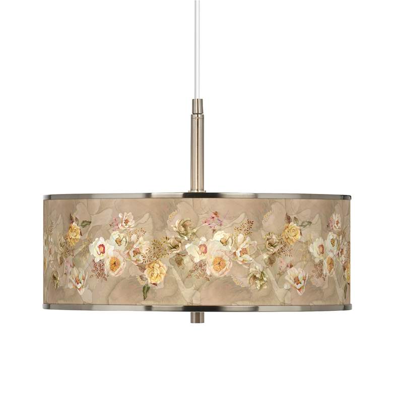Image 1 Floral Spray Giclee Glow 16 inch Wide Pendant Light