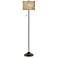 Floral Spray Giclee Glow Bronze Club Floor Lamp